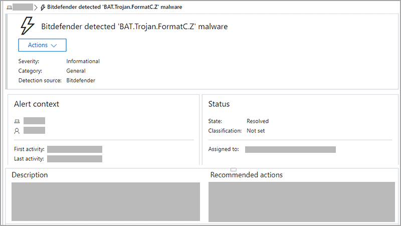 Detection in Microsoft console